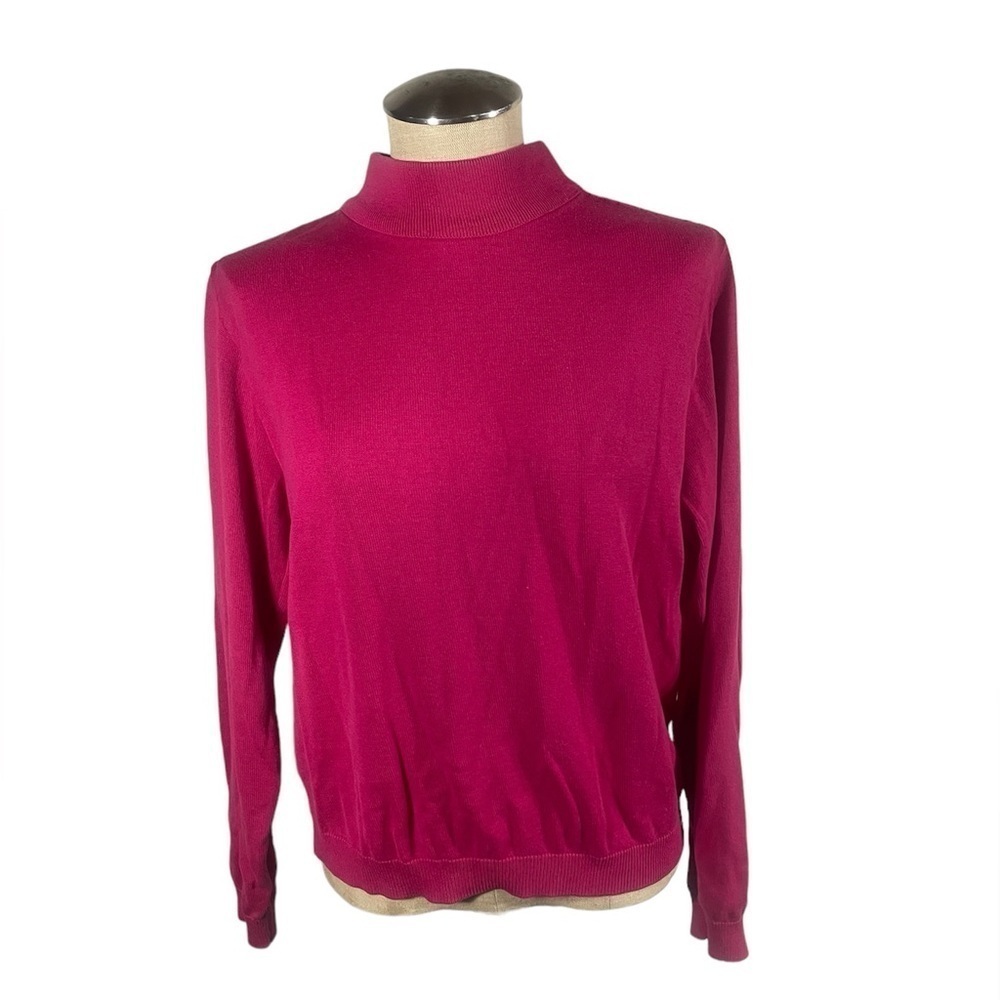 Pendelton Sweater Mock Neck Fuchsia Pink Size Large